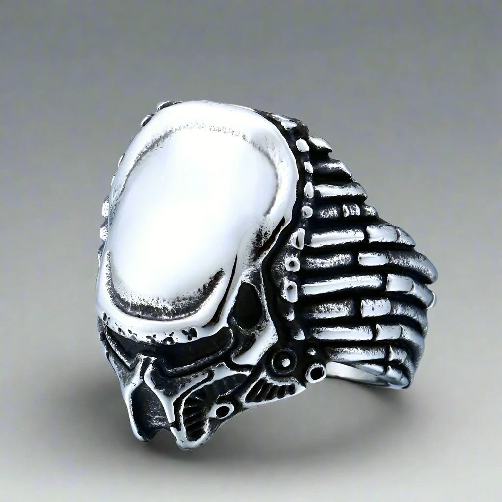 Predator Movie Ring #2 Mens - Titanium Steel Silver - Unisex - That Rock Aesthetic