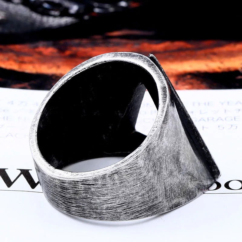 Prism Pyramid Triangle Ring Mens Ancient Egyptian - Stainless Steel Silver - Unisex - That Rock Aesthetic