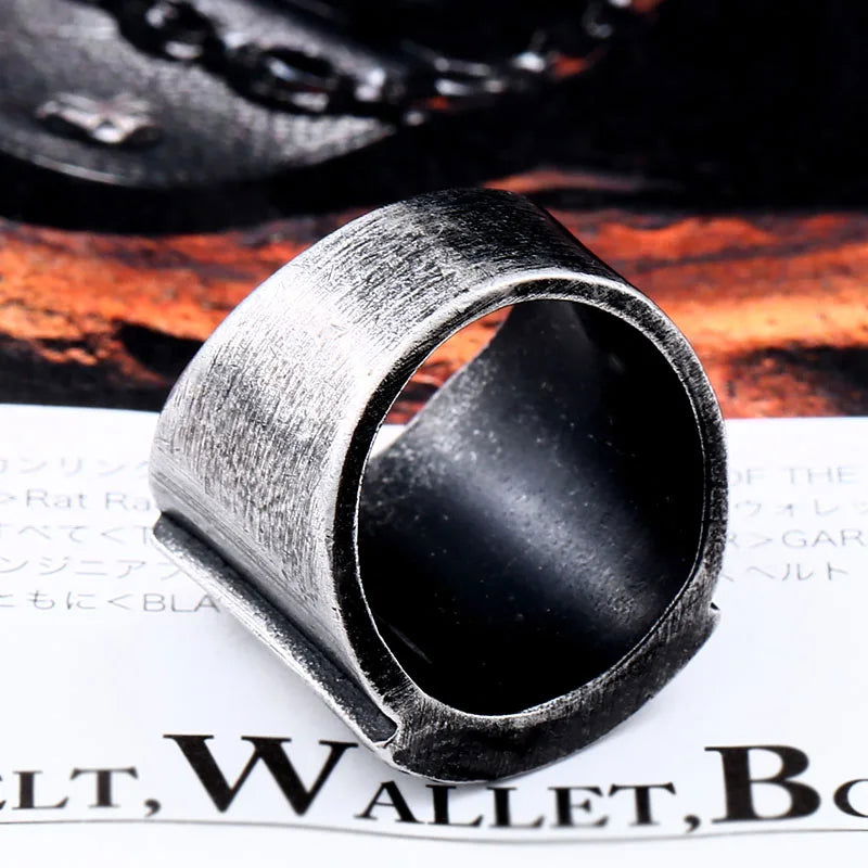 Prism Pyramid Triangle Ring Mens Ancient Egyptian - Stainless Steel Silver - Unisex - That Rock Aesthetic