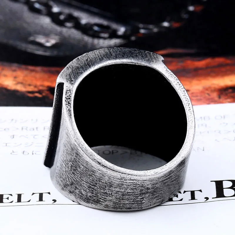 Prism Pyramid Triangle Ring Mens Ancient Egyptian - Stainless Steel Silver - Unisex - That Rock Aesthetic