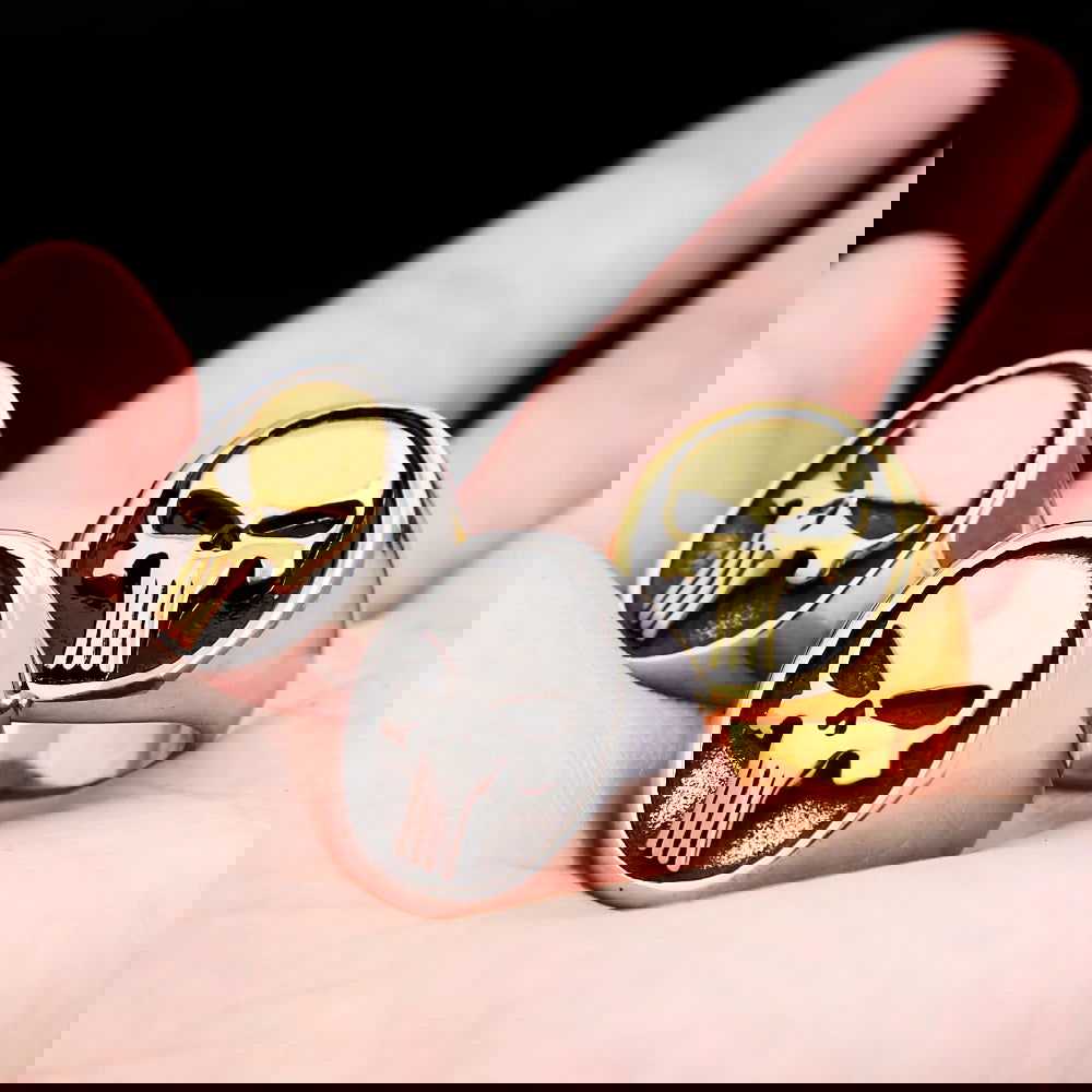 Punisher Skull Signet Superhero Mens Marvel Ring - Stainless Steel Silver & Gold - Unisex - That Rock Aesthetic