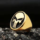 Punisher Skull Signet Superhero Mens Marvel Ring - Stainless Steel Silver & Gold - Unisex - That Rock Aesthetic