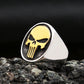 Punisher Skull Signet Superhero Mens Marvel Ring - Stainless Steel Silver & Gold - Unisex - That Rock Aesthetic