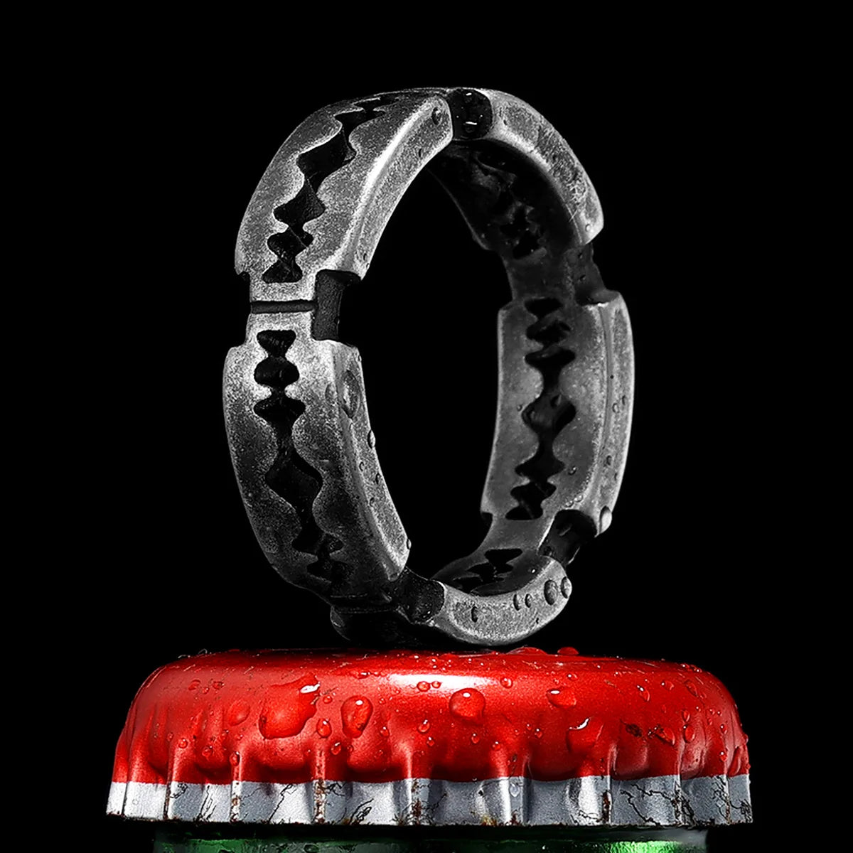 Punk Razor Blade Ring Mens - Stainless Steel Silver - Unisex - That Rock Aesthetic
