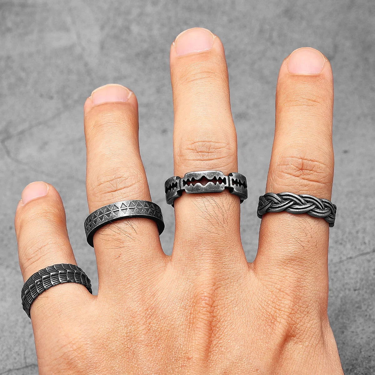 Punk Razor Blade Ring Mens - Stainless Steel Silver - Unisex - That Rock Aesthetic