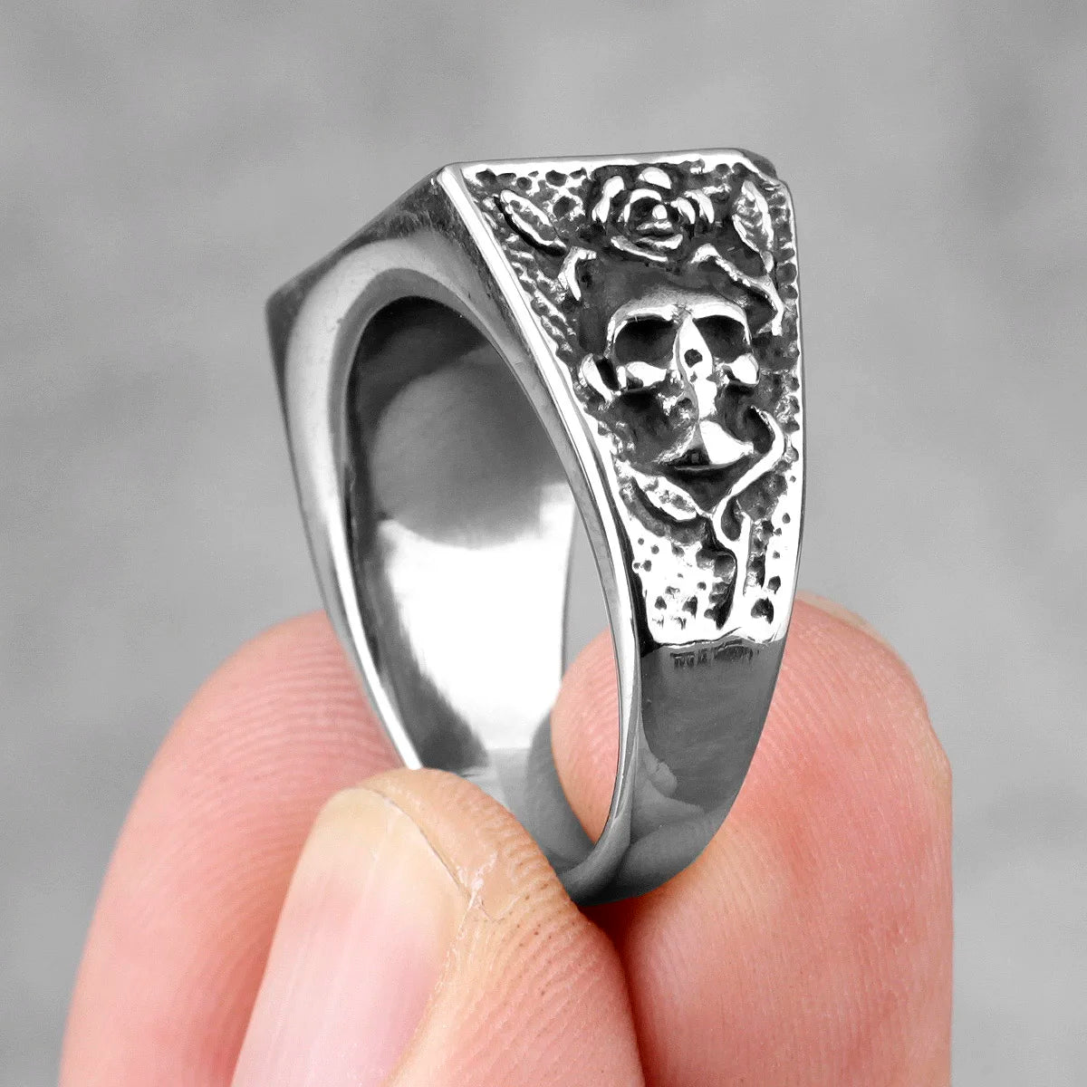 Revolver Gun Cowboy Ring Mens - Stainless Steel Silver - Unisex - That Rock Aesthetic