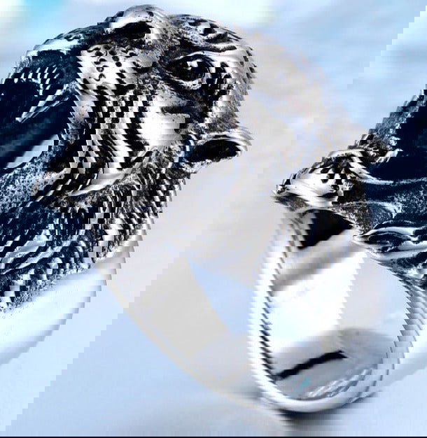 Roaring Mens Tiger Ring - Stainless Steel Silver, Gold & Black - Unisex - That Rock Aesthetic