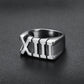 Roman Numeral XIII Number 13 Ring Mens Thirteen - Stainless Steel Silver & Gold - Unisex - That Rock Aesthetic