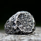 Rugged Norse Viking Compass Ring Mens Vegvisir - Stainless Steel Silver - Unisex - That Rock Aesthetic