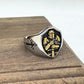 Knight Ring Medieval Sword Mens - Stainless Steel Silver & Gold - Unisex