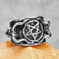 Satanic Devil Pentagram Ring Gothic Mens - Stainless Steel Silver - Unisex