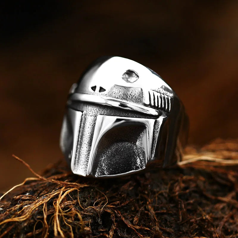 Star Wars Mandalorian Ring Mens Movie - Stainless Steel Silver - Unisex