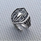 Spiderman Ring Signet Mens Marvel Ring - Silver & Ruby Red - Unisex - Adjustable