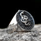 Skull & Snake Mens Signet Ring - Stainless Steel Silver - Unisex