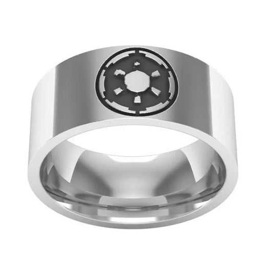 Imperial Galactic Empire Star Wars Ring Mens Movie - Stainless Steel Silver - Unisex