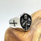 Knight Ring Medieval Sword Mens - Stainless Steel Silver & Gold - Unisex
