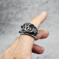Satanic Devil Pentagram Ring Gothic Mens - Stainless Steel Silver - Unisex