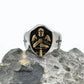 Knight Ring Medieval Sword Mens - Stainless Steel Silver & Gold - Unisex