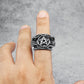 Satanic Devil Pentagram Ring Gothic Mens - Stainless Steel Silver - Unisex