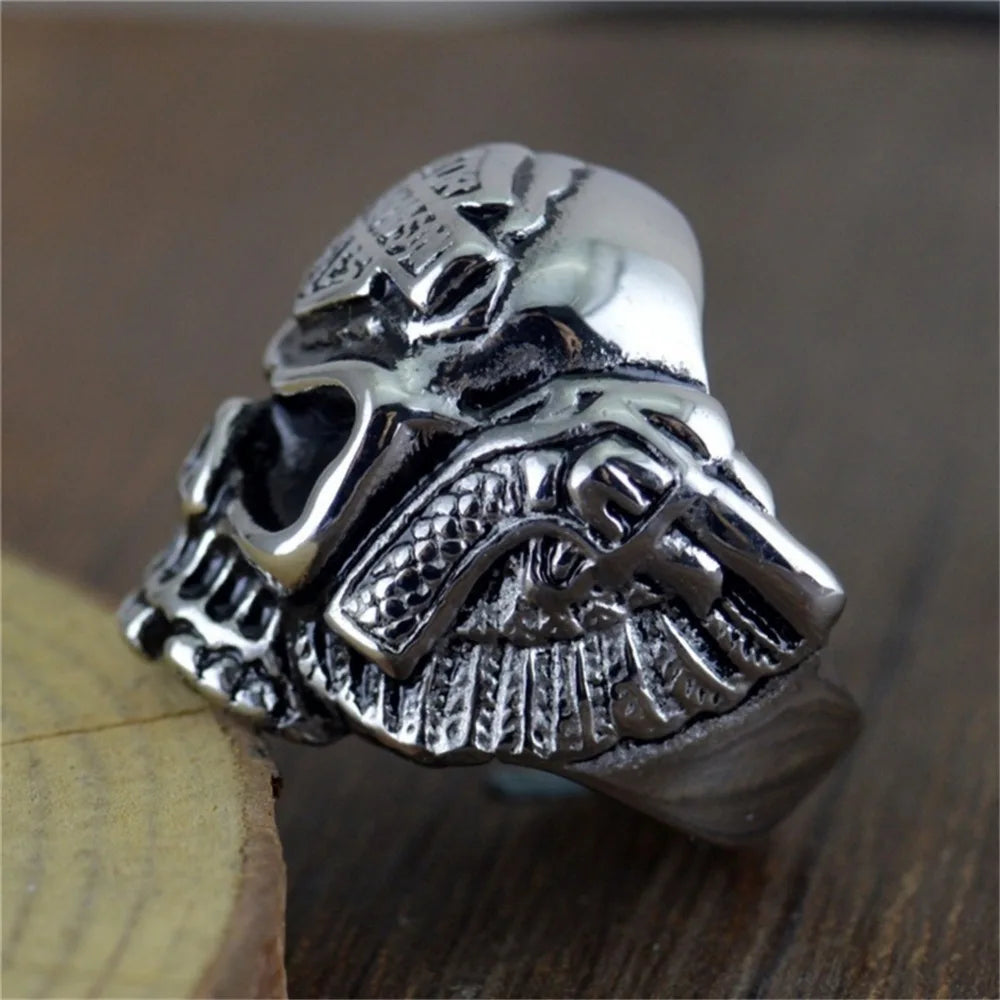 Skull Harley Davidson Ring Mens Biker Pistol Gun - Silver & Gold - Unisex