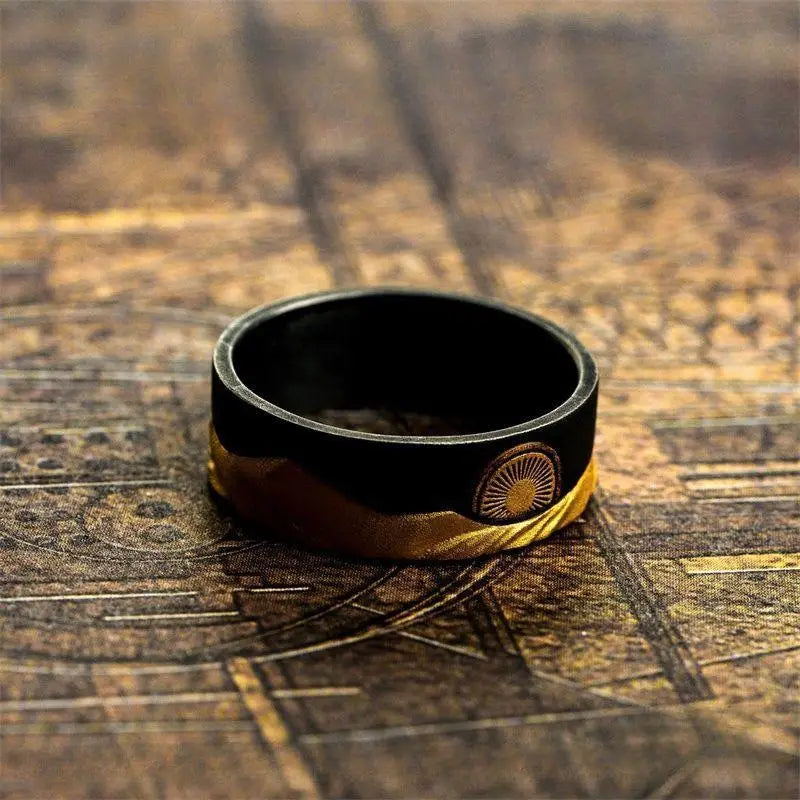 Sand Dune Desert Ring Boho - Gold & Black - Unisex