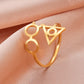 Harry Potter Ring Deathly Hallows / Glasses - Stainless Silver & Gold - Unisex - Adjustable