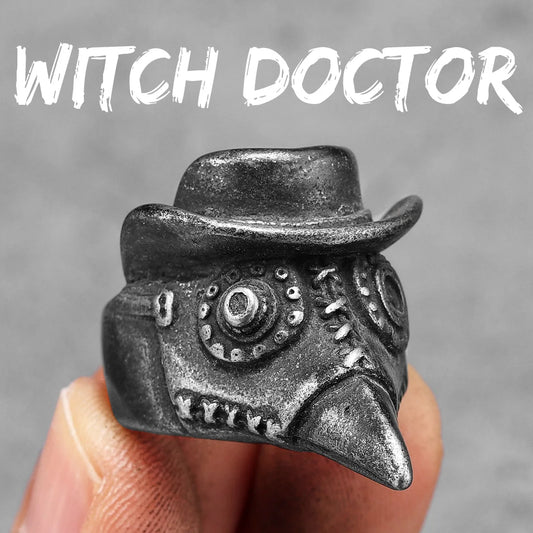 Plague Doctor Steampunk Ring Mens - Stainless Steel Silver - Unisex