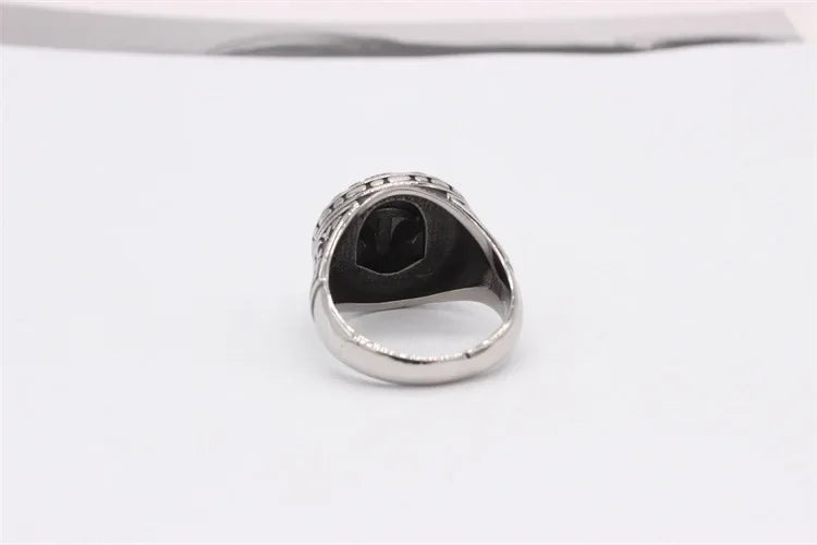Star Wars Mandalorian Ring Signet Movie Mens - Stainless Steel Silver - Unisex
