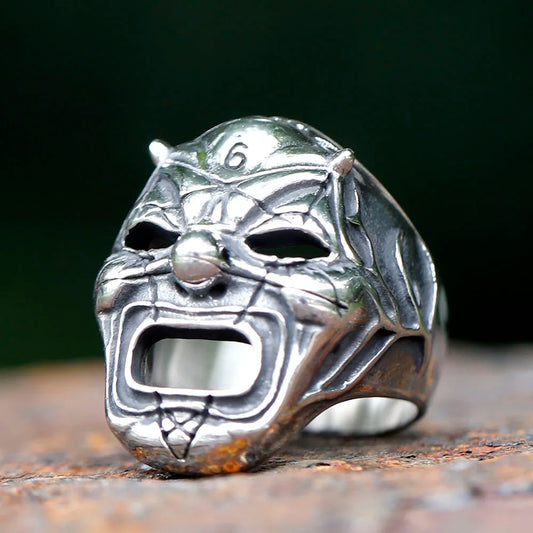 Shawn Crahan Slipknot Mask Mens Ring - Stainless Steel Silver - Unisex