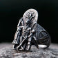 Satanic Throne of Baphomet Ring Mens - Stainless Steel Silver - Unisex