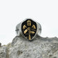 Knight Ring Medieval Sword Mens - Stainless Steel Silver & Gold - Unisex