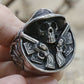 Skull Gun Cowboy Ring Mens - Stainless Steel Silver - Unisex