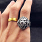 Lion Ring Mens - Silver - Adjustable - Unisex