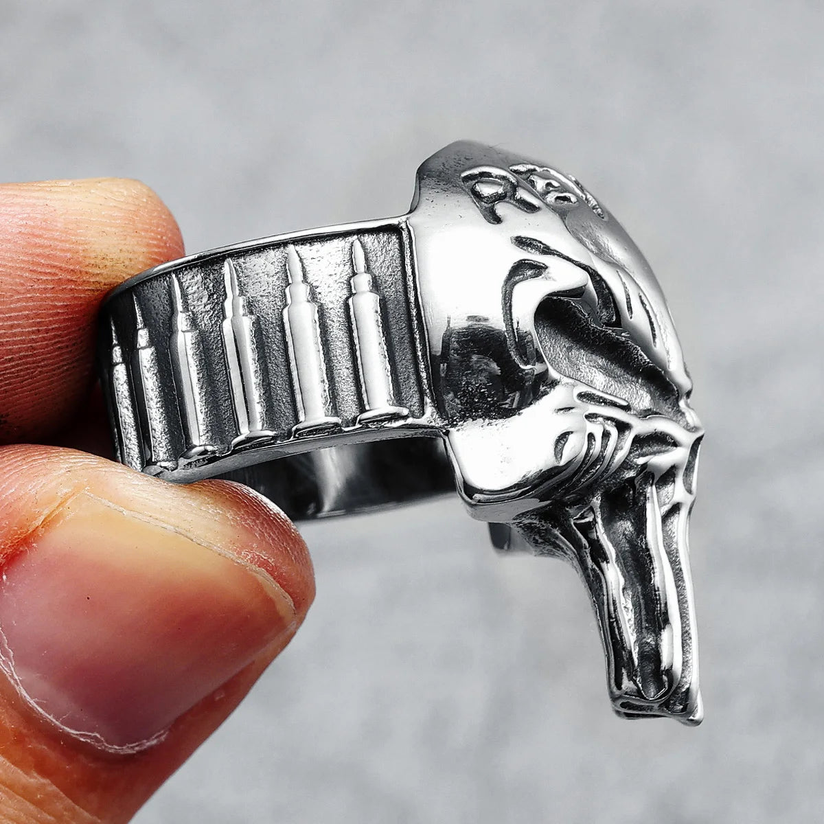 Skull Punisher Ring Marvel Mens - Stainless Steel Silver - Unisex