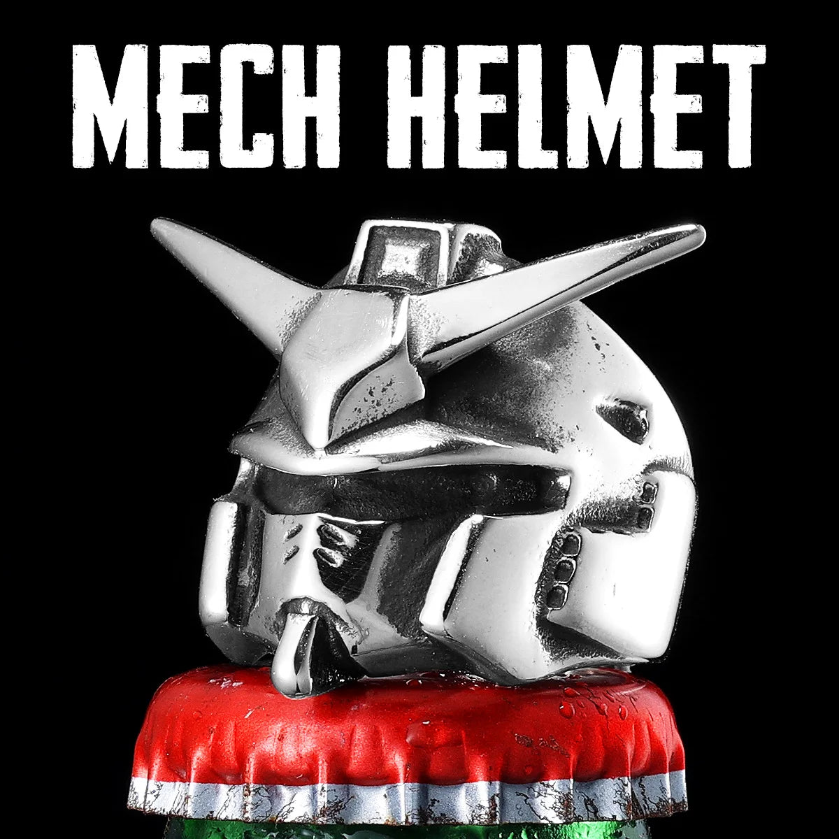 RX-78-2 Mobile Suit Gundam Ring Anime Mens - Stainless Steel Silver - Unisex