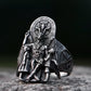 Satanic Throne of Baphomet Ring Mens - Stainless Steel Silver - Unisex