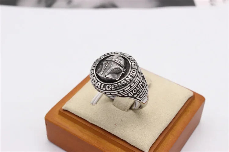 Star Wars Mandalorian Ring Signet Movie Mens - Stainless Steel Silver - Unisex