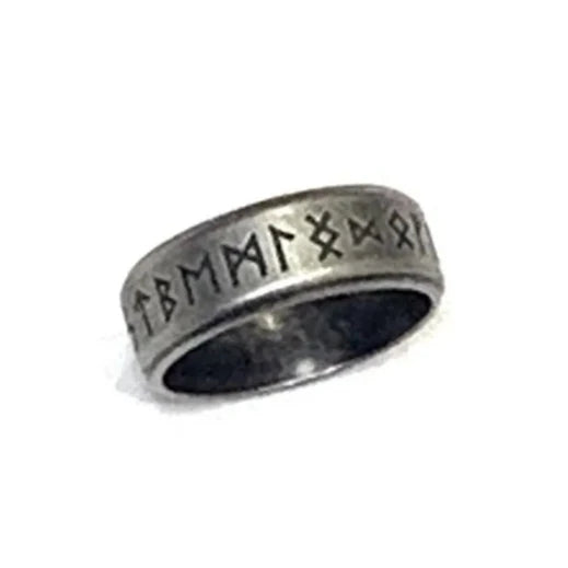 Viking Nordic Norse Rune Mens Ring - Silver - Unisex