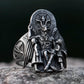 Satanic Throne of Baphomet Ring Mens - Stainless Steel Silver - Unisex