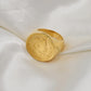 Emperor Napoleon III 1856 Gold Coin Ring Mens Signet - Gold - Unisex