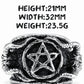Satanic Devil Pentagram Ring Gothic Mens - Stainless Steel Silver - Unisex