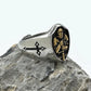 Knight Ring Medieval Sword Mens - Stainless Steel Silver & Gold - Unisex