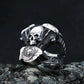 Live to Ride Motorcycle Skull Mens Biker Ring - Stainless Steel Silver - Unisex