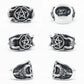 Satanic Devil Pentagram Ring Gothic Mens - Stainless Steel Silver - Unisex