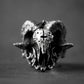 Skull Baphomet Goat Satanic Ring Mens Pentagram - Silver - Unisex - That Rock Aesthetic