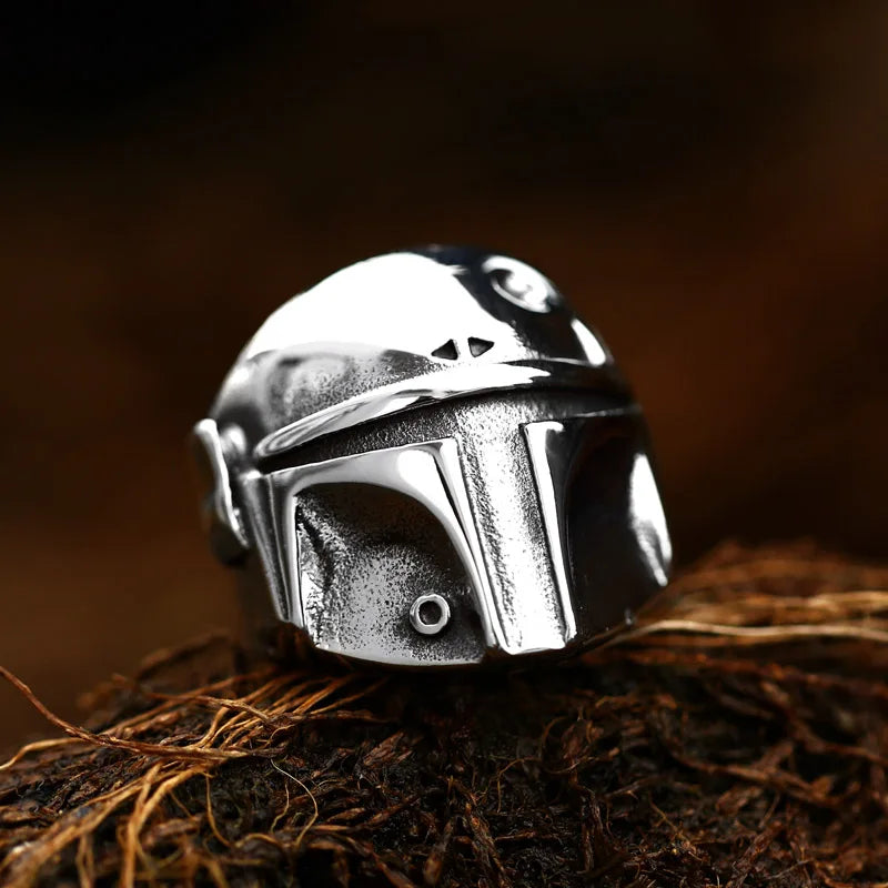 Star Wars Mandalorian Ring Mens Movie - Stainless Steel Silver - Unisex