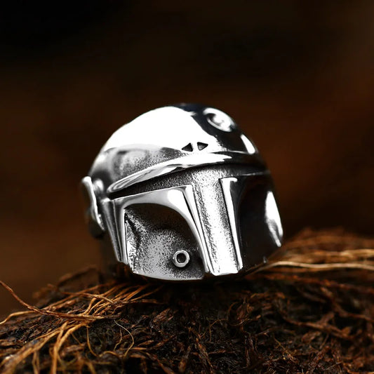 Star Wars Mandalorian Ring Mens Movie - Stainless Steel Silver - Unisex