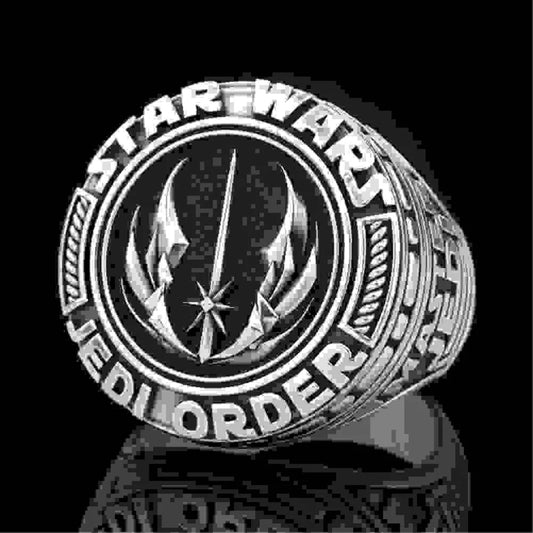 Star Wars Jedi Ring Signet Mens Movie - Silver - Unisex