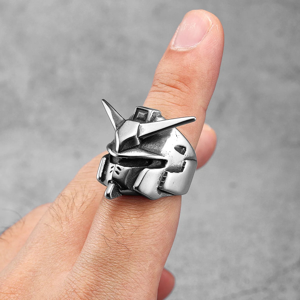 RX-78-2 Mobile Suit Gundam Ring Anime Mens - Stainless Steel Silver - Unisex