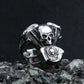 Live to Ride Motorcycle Skull Mens Biker Ring - Stainless Steel Silver - Unisex